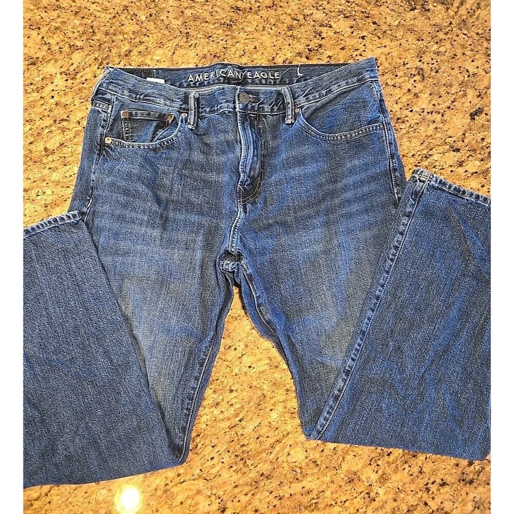 American Eagle Bootcut Jeans Men's 36x32 Blue Original Mid Rise Dark Wash